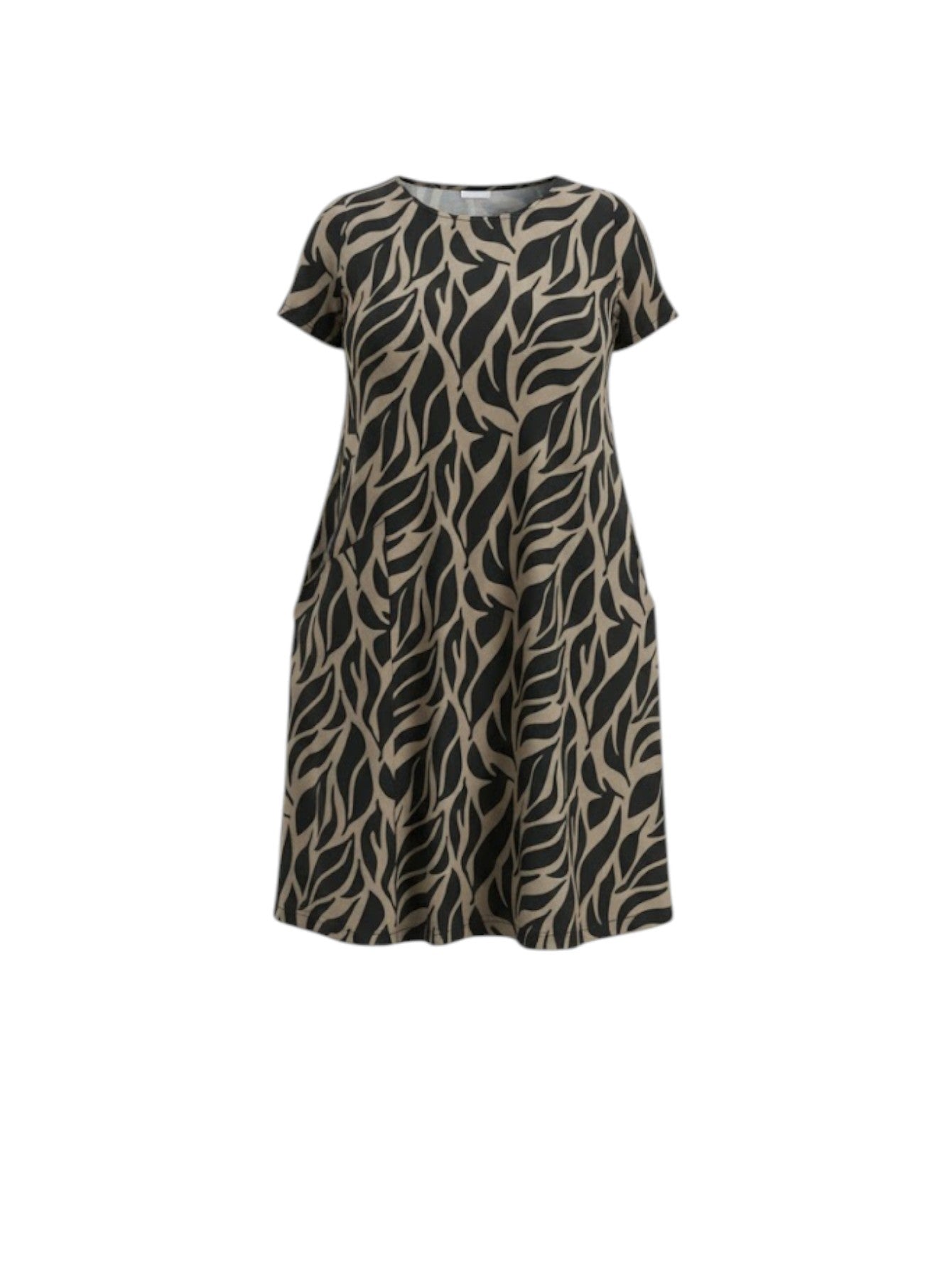 Lapa Plus Women's RoundNeck Leaf Print Dress