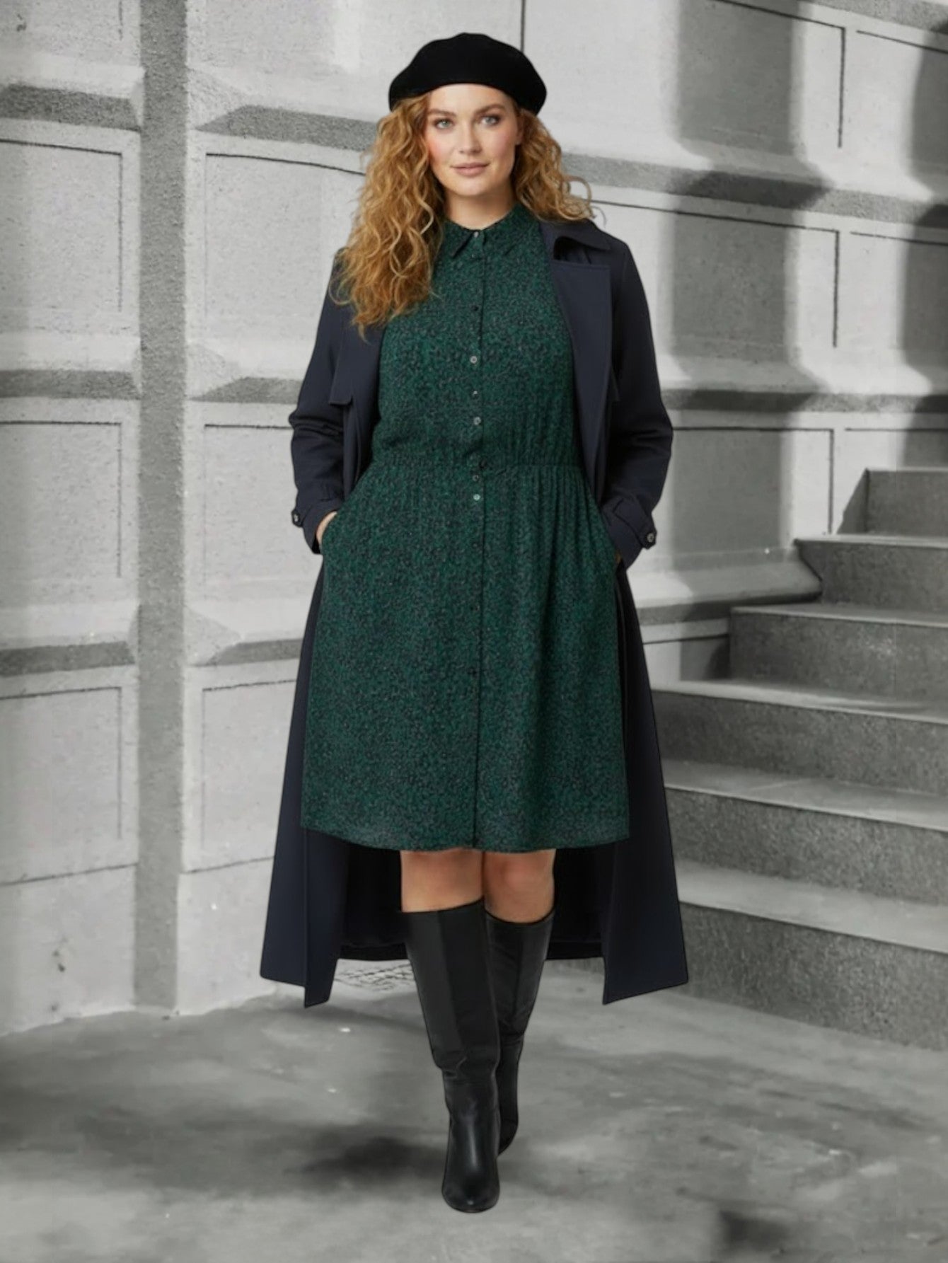 Lapa Plus Women's Casual Commuting Leopard Print A-line Dress