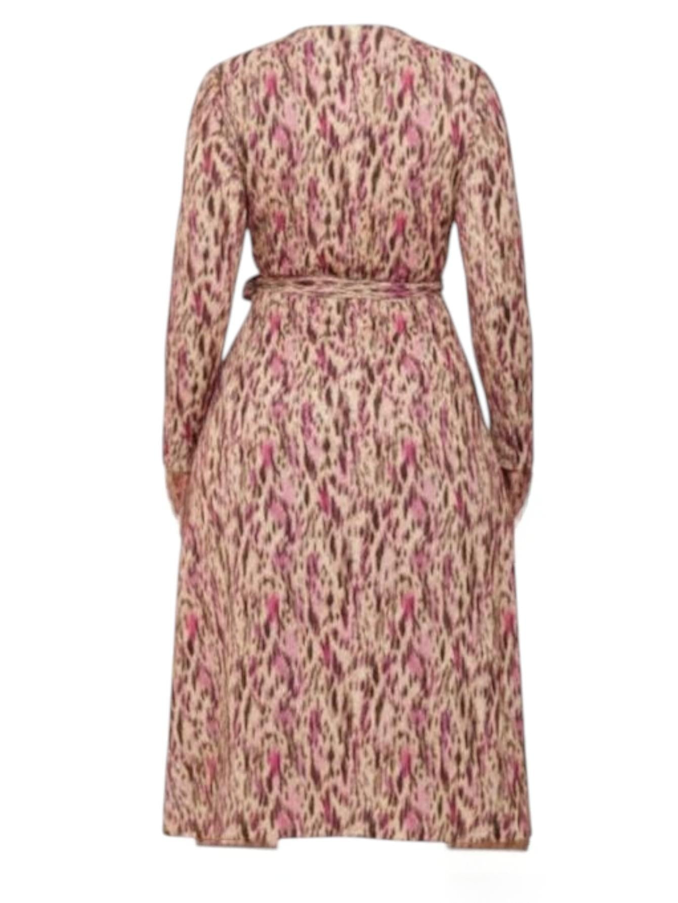 Lapa Plus Women's Elegant Wrap Midi Dress With Belt