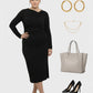 Lapa Plus Women's Elegant Elastic Slim-Fitting Dress
