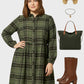 Lapa Plus Women's Green Checked Shirt Dress
