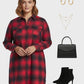 Lapa Plus Women's Elegant Plaid Collared  Dress