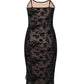 Lapa Plus Women's Black Floral Asymmetrical Camisole Dress