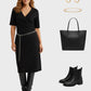 Lapa Plus Women's V-Neck Wrap Style Dress(No Matching Belt)