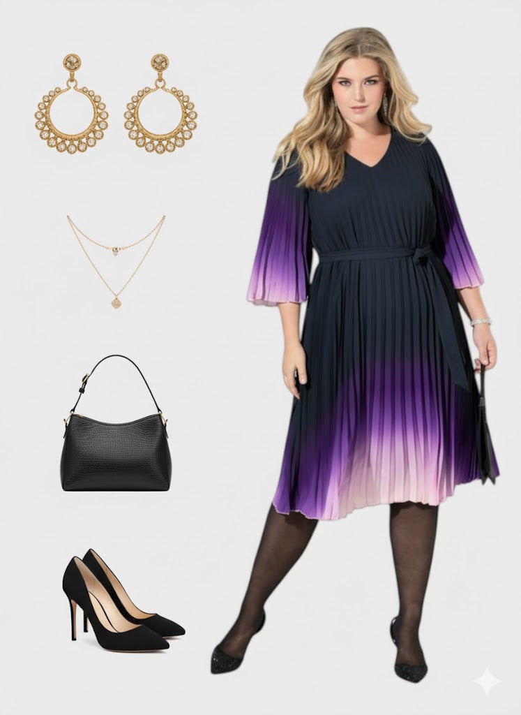 Lapa Plus Women's Tie-dye Pleated Dress