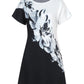 Lapa Plus Women's 3D Floral Print Loose Hem Dress