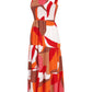 Lapa Plus Women's Bohemian Printed Pleated Camisole Dress