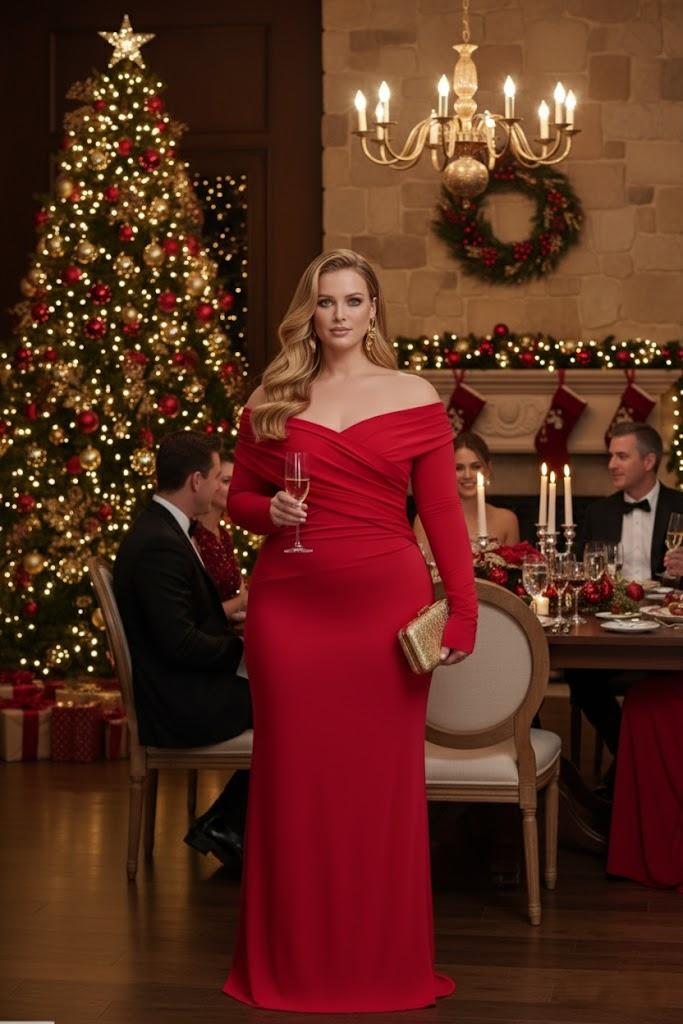 Lapa Plus Women's Christmas New Year Party Dress