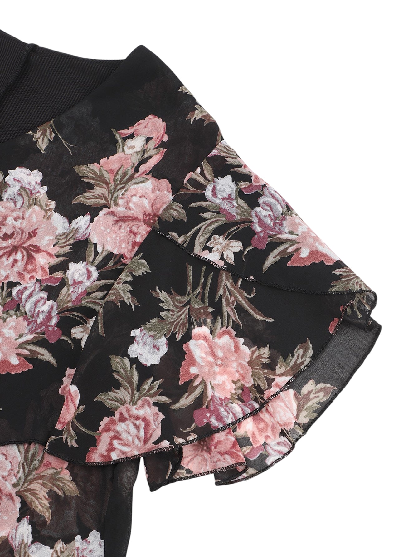 Lapa Plus Women's Asymmetric Floral Print Two-piece Dress