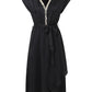 Lapa Plus Women's Bead Piece Waist Cinching Lace Up Big Swing Dress