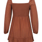 Lapa Plus Women's Square Neck Long Sleeved Pleated Dress