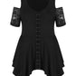 Lapa Plus Women's Gothic Style Lace-up Drawstring Top
