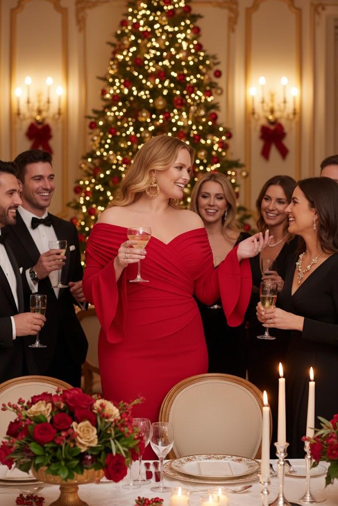 Lapa Plus Women's Christmas New Year Party Dress