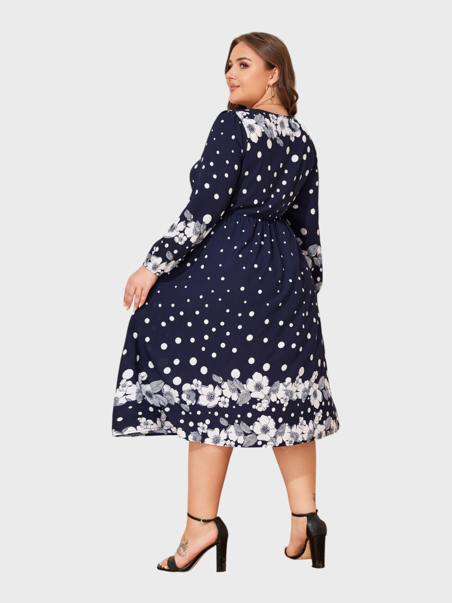 Lapa Plus Women's Party Lady Floral Print Dress