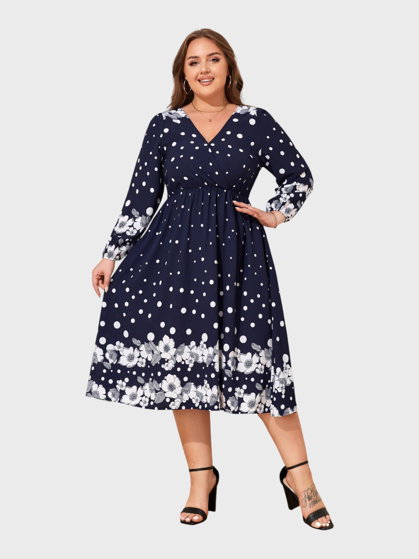 Lapa Plus Women's Party Lady Floral Print Dress