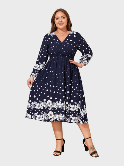 Lapa Plus Women's Party Lady Floral Print Dress