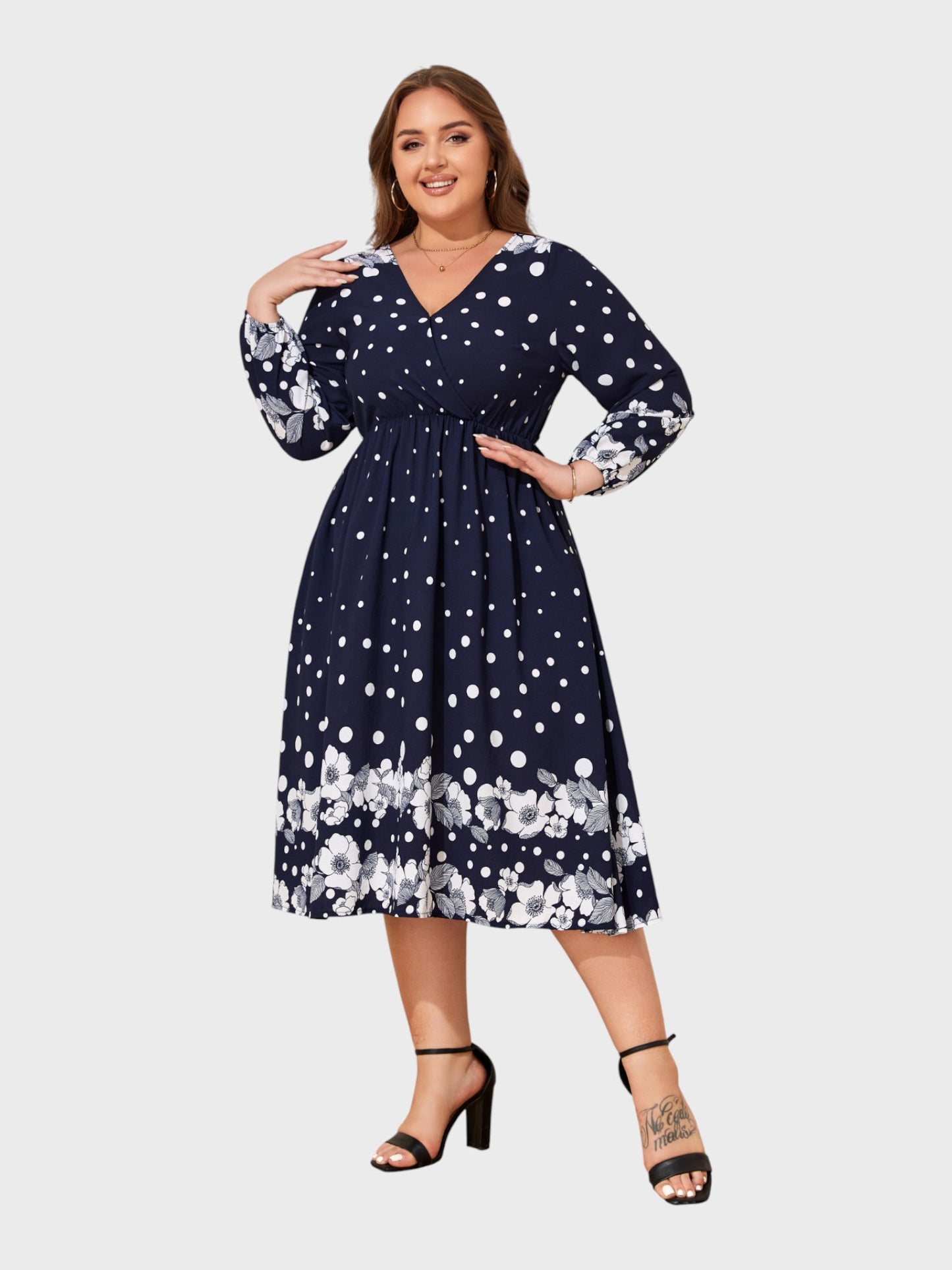 Lapa Plus Women's Party Lady Floral Print Dress