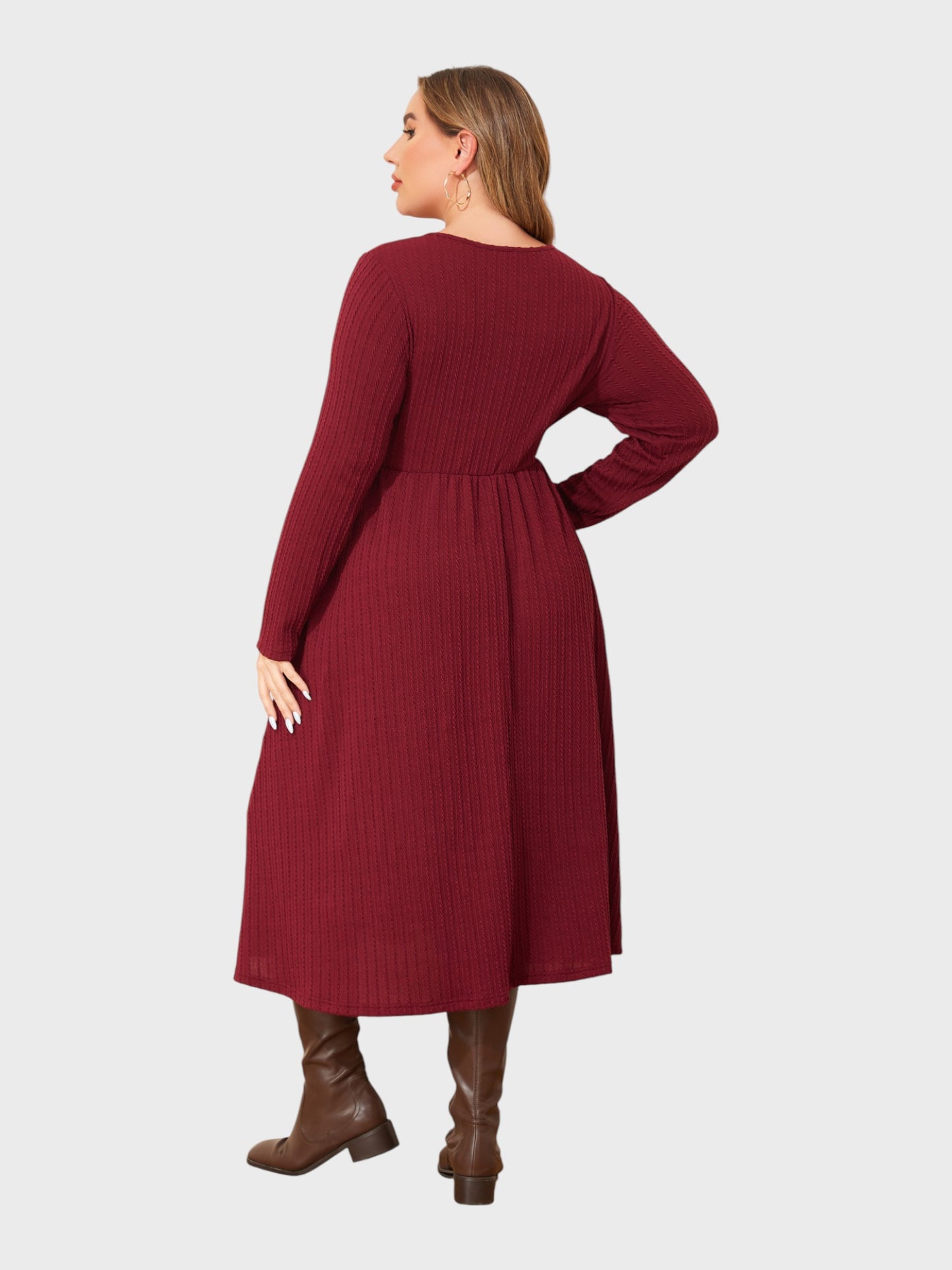 Lapa Plus Women's Party Elegant Banquet Jacquard Pocket Dress