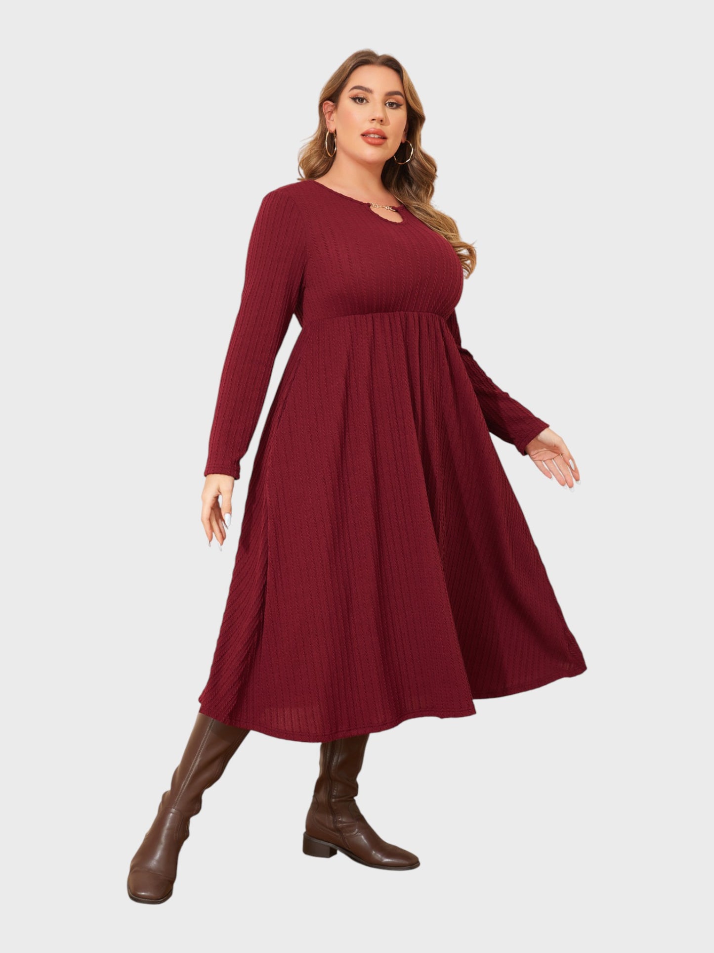 Lapa Plus Women's Party Elegant Banquet Jacquard Pocket Dress