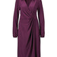 Lapa Plus Women's V - neck Wrap Pleated Dress
