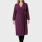 Lapa Plus Women's V - neck Wrap Pleated Dress