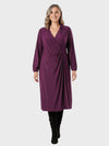 Lapa Plus Women's V - neck Wrap Pleated Dress