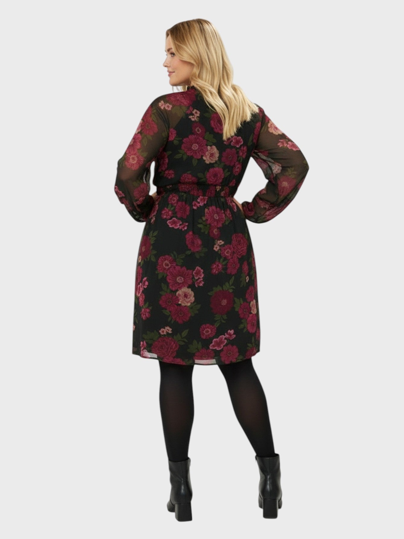 Lapa Plus Women's Elegant Floral Print Dress