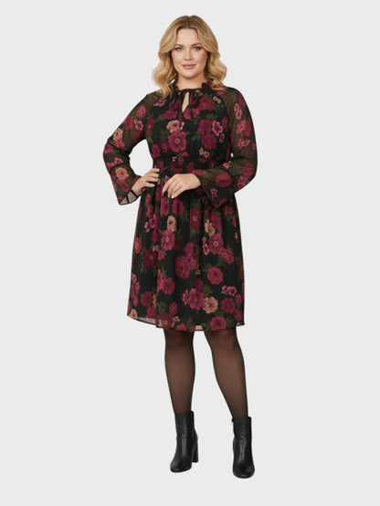 Lapa Plus Women's Elegant Floral Print Dress