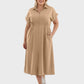 Lapa Plus Women's Dress with Button Placket and Elastic Waist