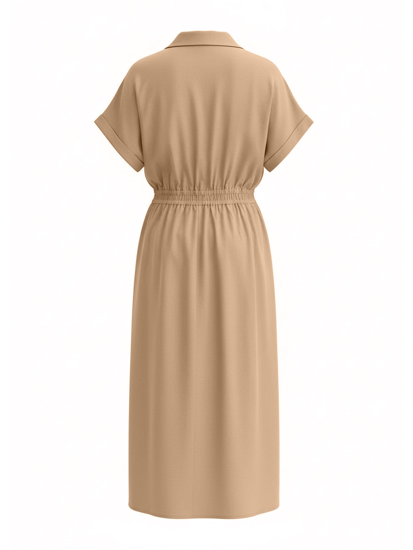 Lapa Plus Women's Dress with Button Placket and Elastic Waist