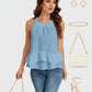 Lapa Plus Women Halter Neck Pleated Vest Tank Top Holiday Casual Camisole Blouse Shirt