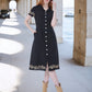 Lapa Plus Women's Embroidered Button Up Shirt Dress