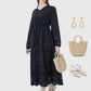 Lapa Plus Women's Jacquard Loose Pocket Dress