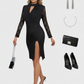 Lapa Plus Women's Sexy Lace Slit Tight Party Dress