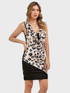 Lapa Plus Women's Lace Patchwork Leopard Print Dress
