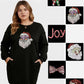 Lapa Plus Women's custom patterned round neck Christmas dress