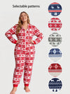 Lapa Plus Women's Custom Printed Christmas Zipper Jumpsuit