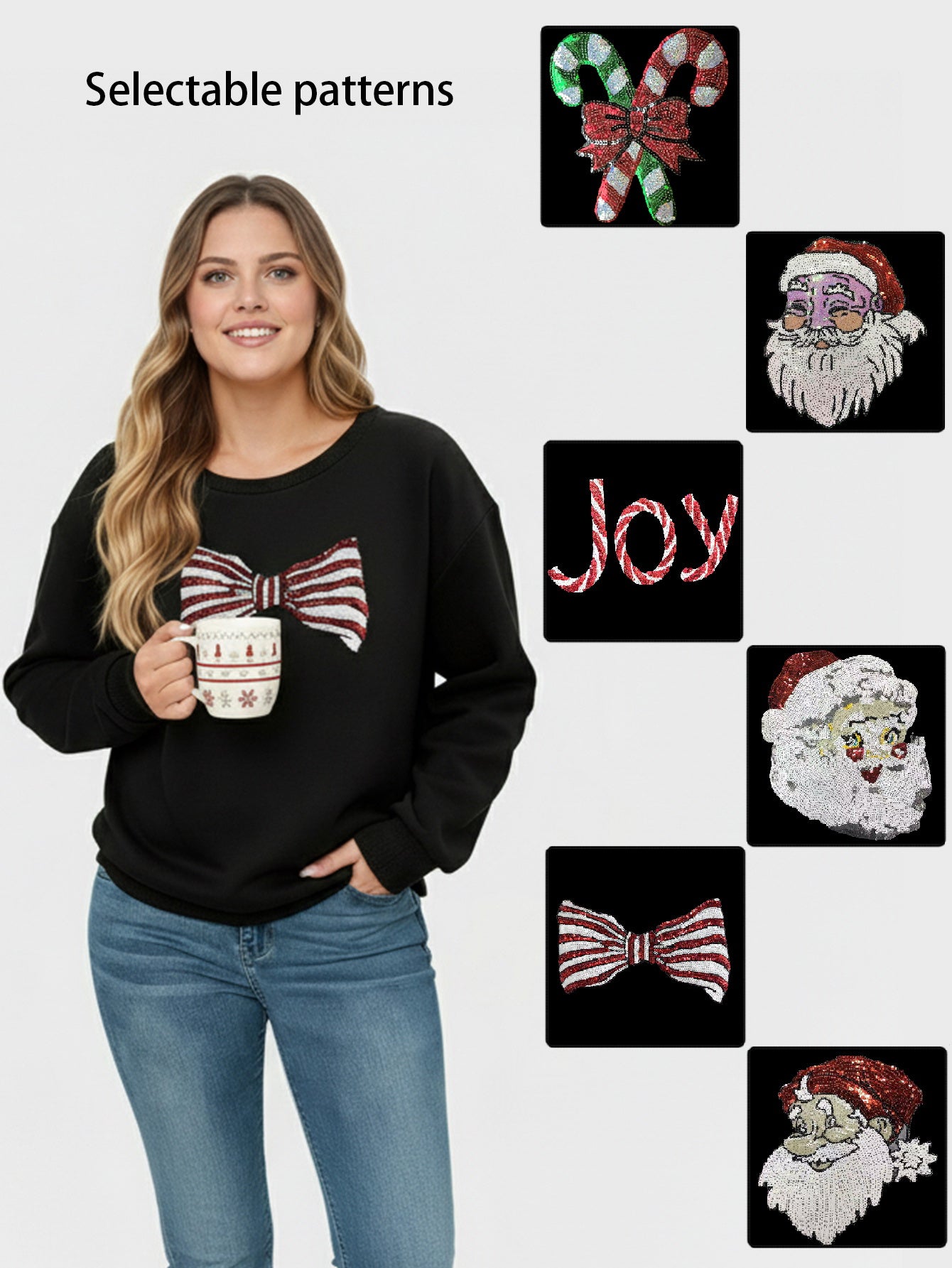 Lapa Plus Women's Custom Pattern Crew Neck Christmas Sweatshirt