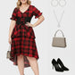Lapa Plus omen's Plaid Waist - Tie Christmas Dress - Lapa plus