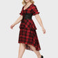 Lapa Plus omen's Plaid Waist - Tie Christmas Dress - Lapa plus