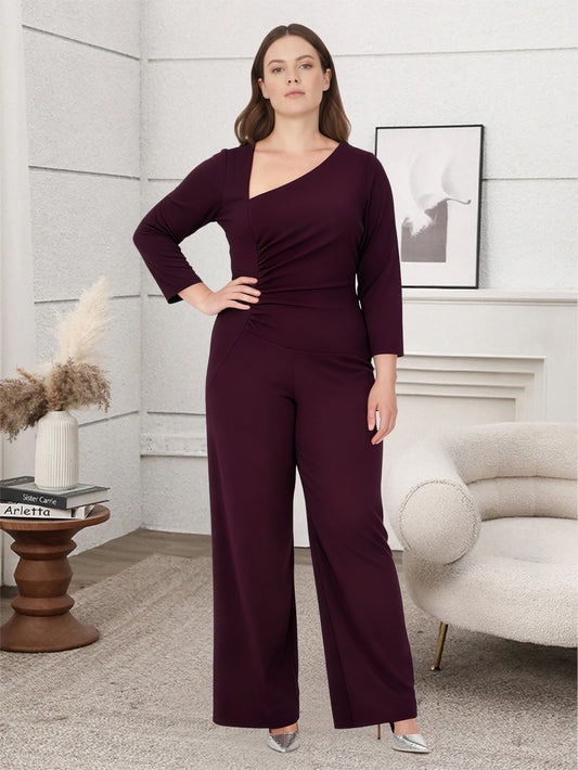 Lapa Plus Women's Asymmetric Neckline Jumpsuit - Lapa plus