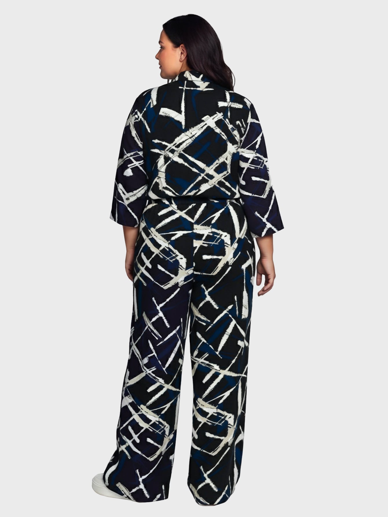 Lapa Plus Women's Black and White Printed Fashion Jumpsuit - Lapa plus