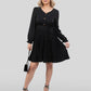 Lapa Plus Women's Button Waistband Black Dress - Lapa plus