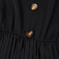 Lapa Plus Women's Button Waistband Black Dress - Lapa plus