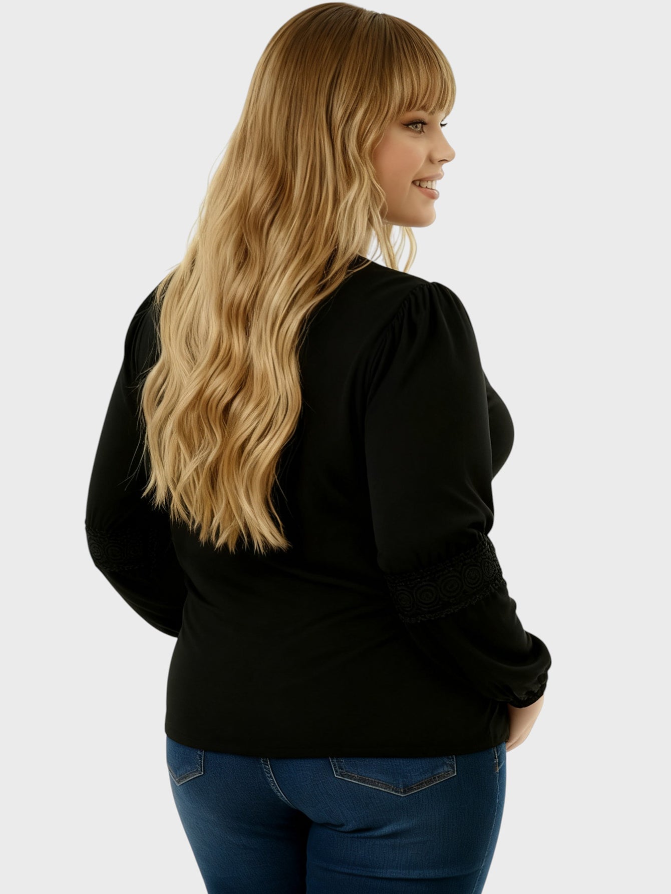 Lapa Plus Women's Casual Crewneck Button - Front Top - Lapa plus