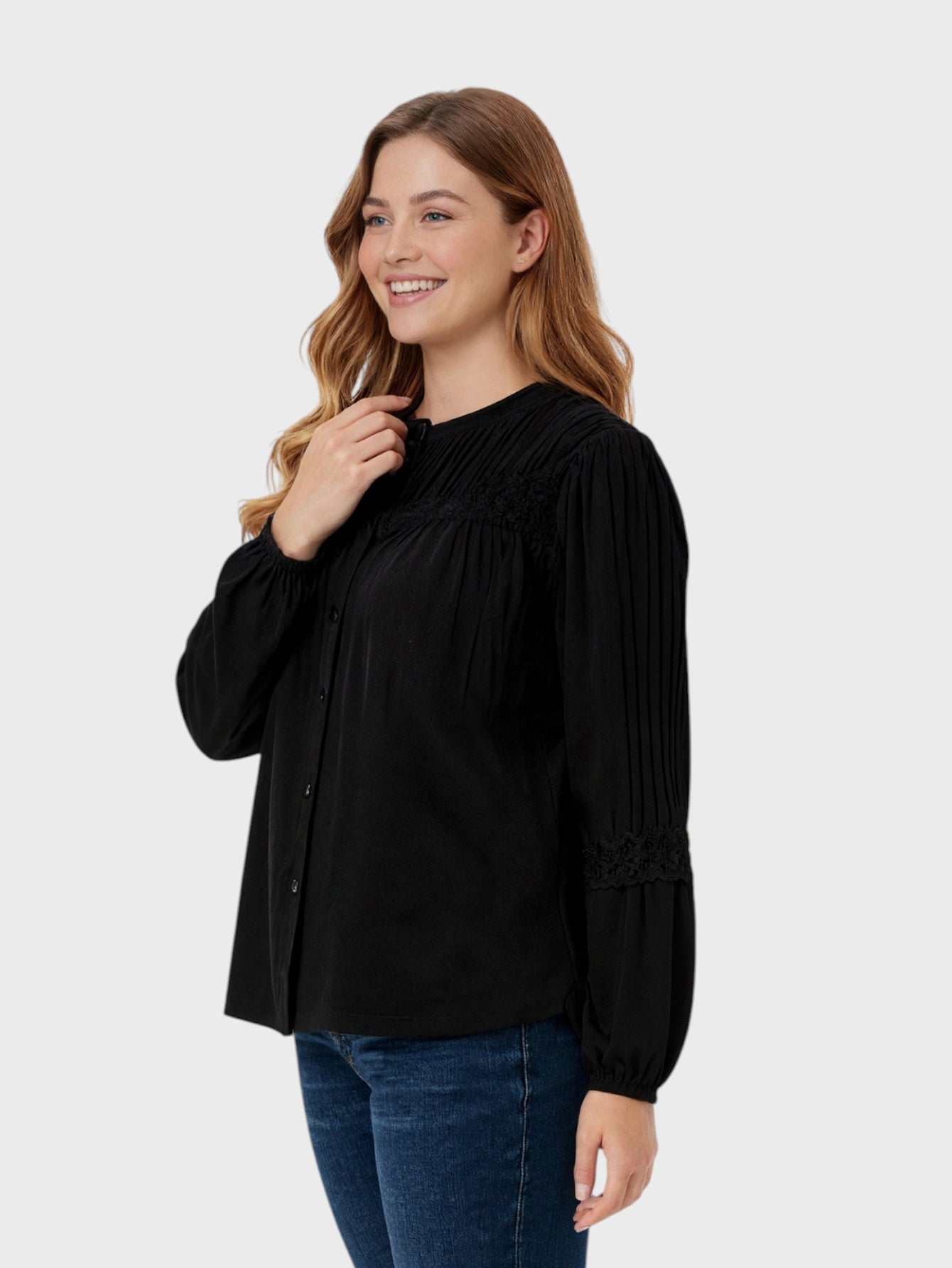 Lapa Plus Women's Casual Crewneck Button - Front Top - Lapa plus