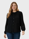 Lapa Plus Women's Casual Crewneck Button - Front Top - Lapa plus