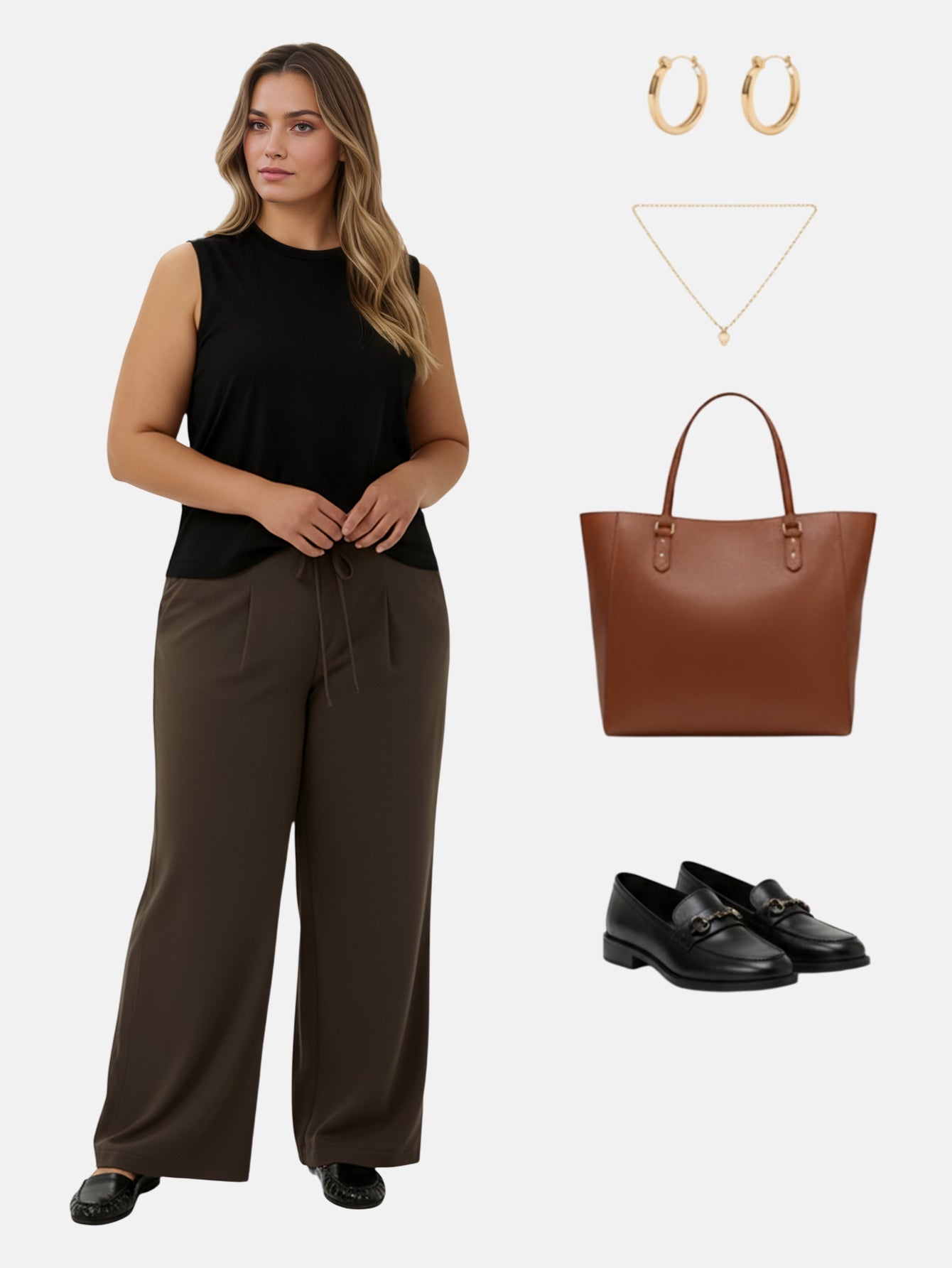 Lapa Plus Women's Casual Elastic - Waist Wide - Leg Pants - Lapa plus