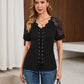 Lapa Plus Women's Casual Lace Patchwork Strappy T-shirt - Lapa plus