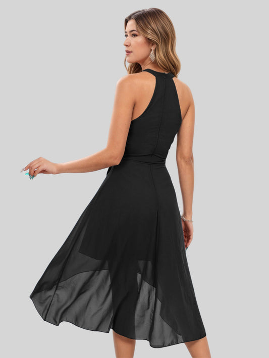 Lapa Plus Women's Chiffon Dress With Irregular Hem - Lapa plus